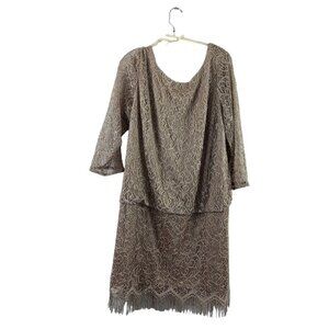 SL Fashion Women's Metallic Fringe Dress